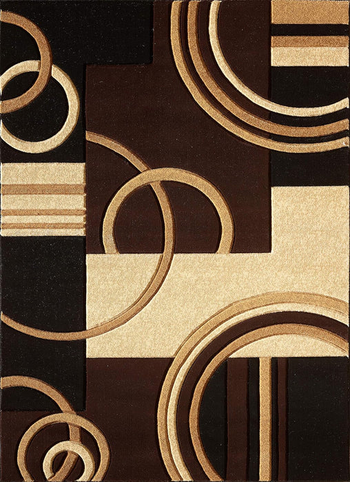 4x6, Brown GLORY RUGS Modern Soft Hand Carved Contemporary Area Rug