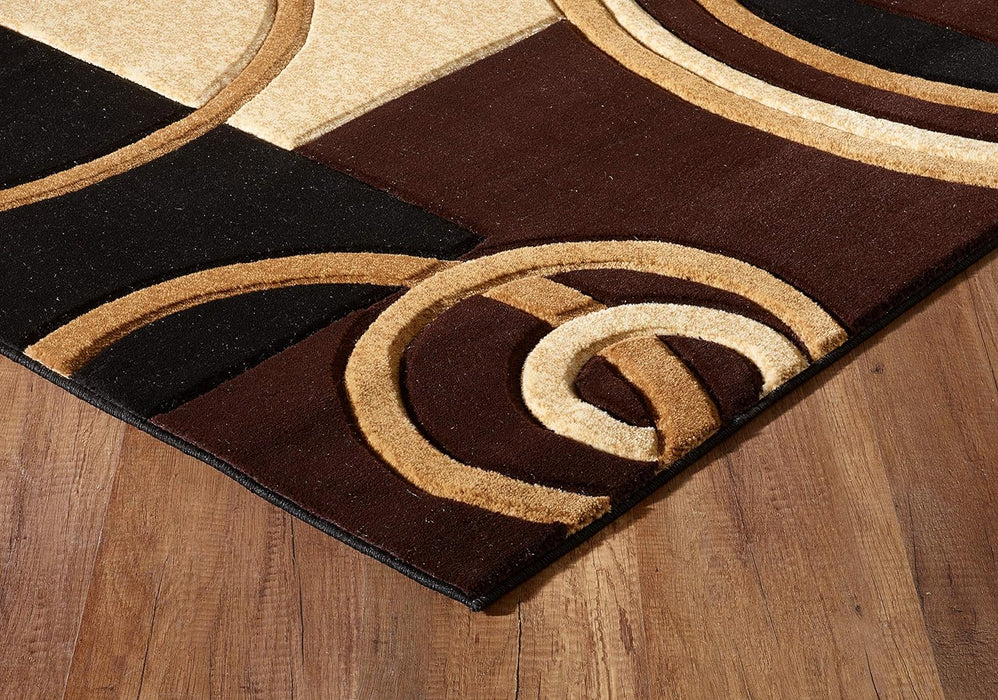 4x6, Brown GLORY RUGS Modern Soft Hand Carved Contemporary Area Rug