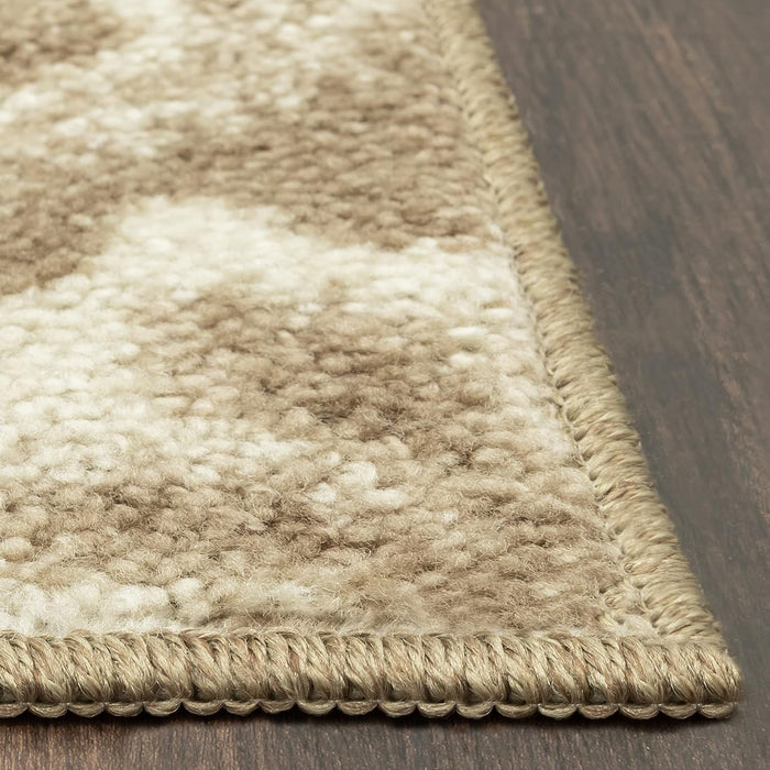 1'8" x 2'10", Neutral Maples Rugs Vivian Medallion Kitchen Rugs Non Skid Accent Area Carpet