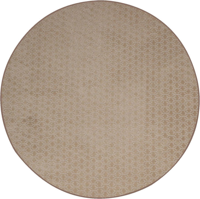 Abstract Contemporary Geometrical Honeycomb Textured Modern Plush Two Tone High Low Pattern Rug, Round Rug, Pet-Friendly Carpet, Abstract Rug, Made in USA - Valid Brown, 2' Round