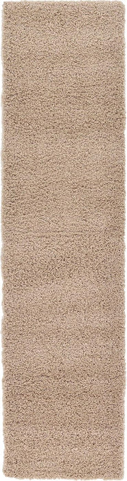 Unique Loom Solid Shag Collection Area Rug (2' 7" x 10' Runner, Taupe)
