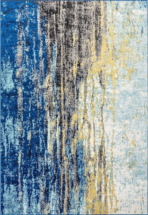 nuLOOM Katharina Abstract Motif Accent Rug, 4' Square, Blue