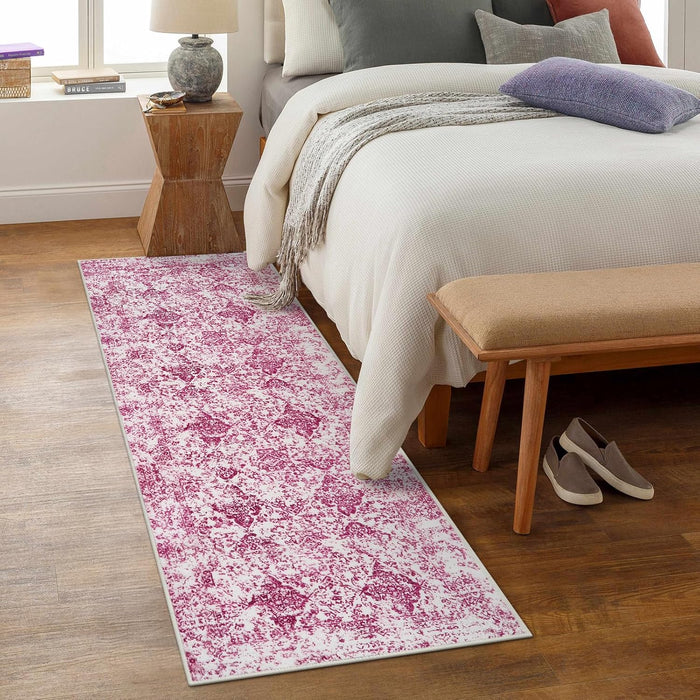 2'x6' Pink Lahome Moroccan Floral Runners