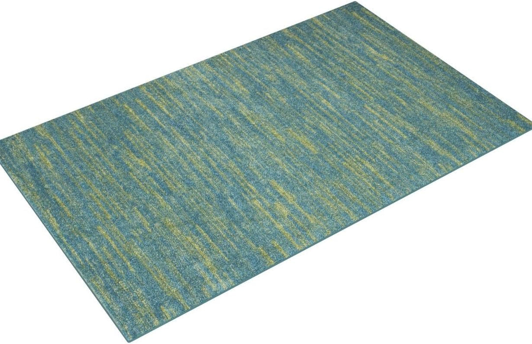 Nourison Essentials Indoor/Outdoor Blue Green 3' x 5' Area Rug, Easy Cleaning, Non Shedding, Bed Room, Living Room, Dining Room, Backyard, Deck, Patio (3x5)