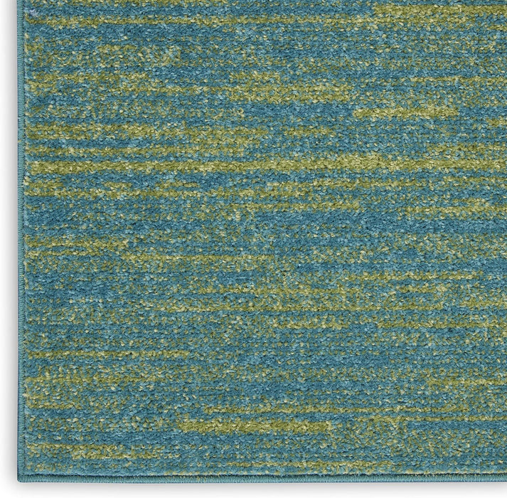 Nourison Essentials Indoor/Outdoor Blue Green 3' x 5' Area Rug, Easy Cleaning, Non Shedding, Bed Room, Living Room, Dining Room, Backyard, Deck, Patio (3x5)