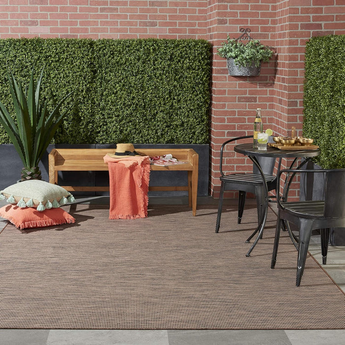 8' x 10' Indoor-Outdoor Natural  Area Rug, Easy Cleaning, Non Shedding