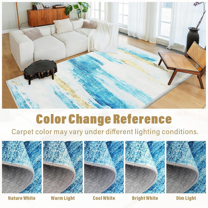 8x10 Ultra Soft Bedroom Rug Abstract Modern Rug, Stain Resistant Washable Rug