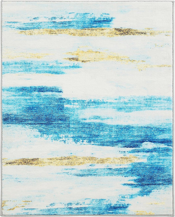 8x10 Ultra Soft Bedroom Rug Abstract Modern Rug, Stain Resistant Washable Rug