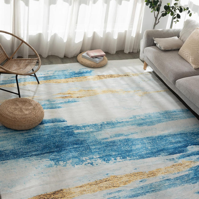 8x10 Ultra Soft Bedroom Rug Abstract Modern Rug, Stain Resistant Washable Rug