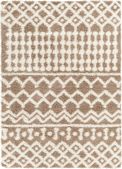 6'7" x 9'6" Dark Brown Moroccan Shag Area Rug