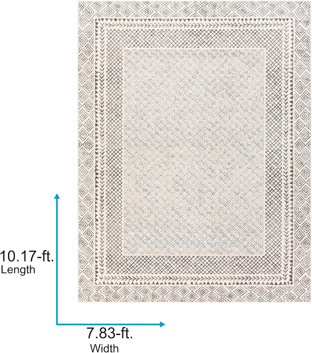 7'10" x 10'2" Beige Boho Farmhouse Area Rug