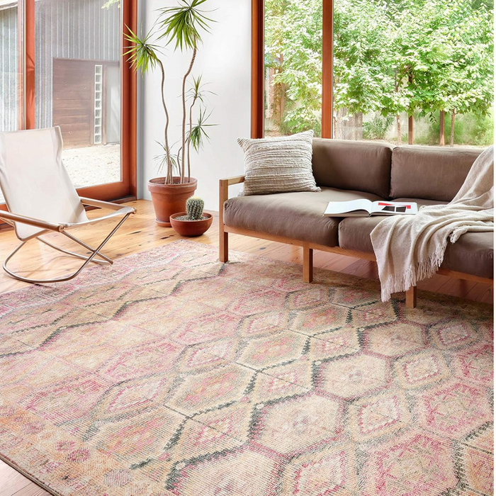 9'x 12' Loloi II Layla Pink/Lagoon Area Rug