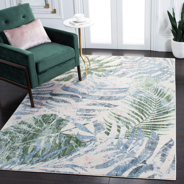 4' x 6', Green & Blue, Tropical Design, Accent Rug Safavieh