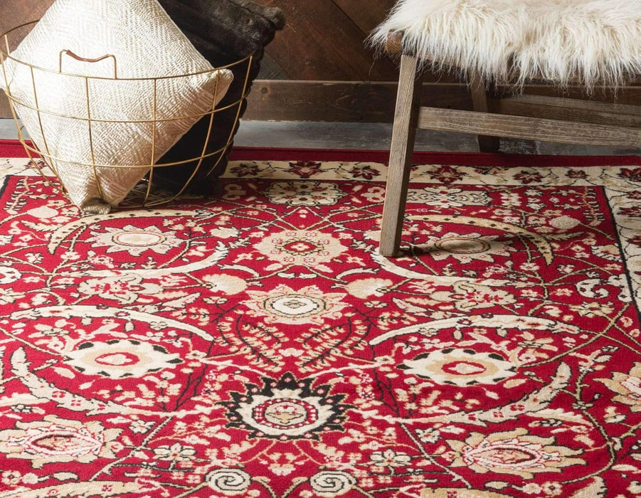 6'x 9' Red/ Beige Unique Loom Area Rug