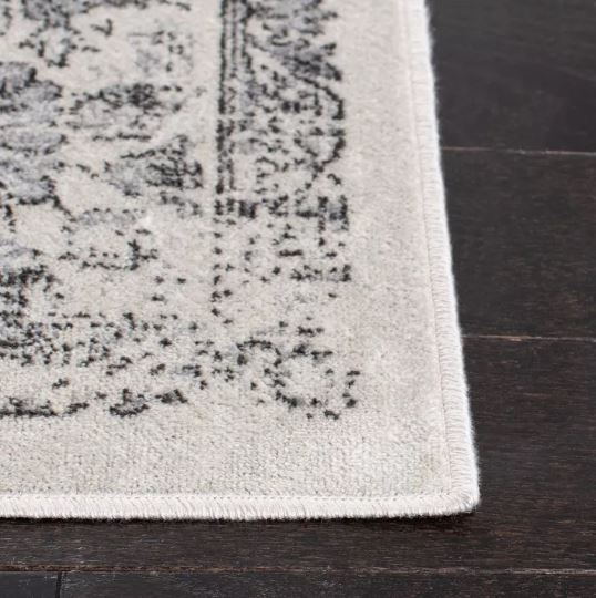 Size 2'2"x 8' Color Ivory/Grey Power Loomed Area Rug - Safavieh