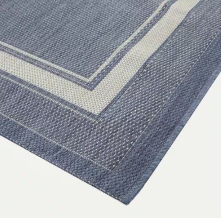 5 ft. x 7 ft. Blue Border Indoor/Outdoor Area Rug