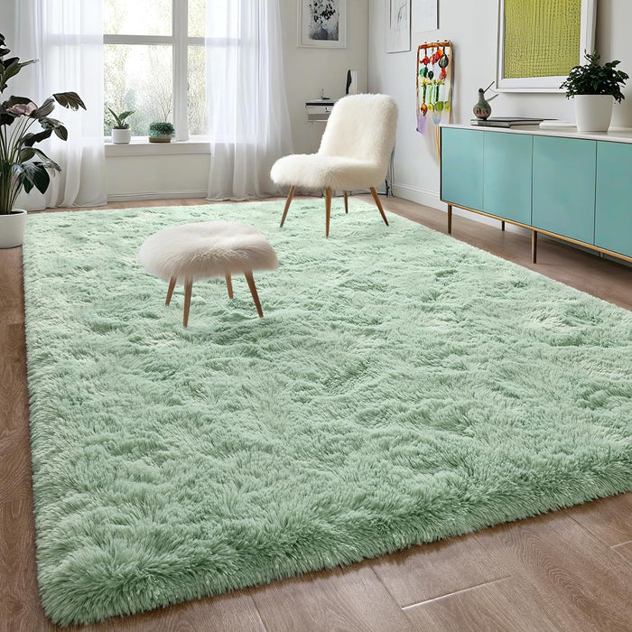 8x10 Sage Green Plush Soft Extra Large Fuzzy Area Rug