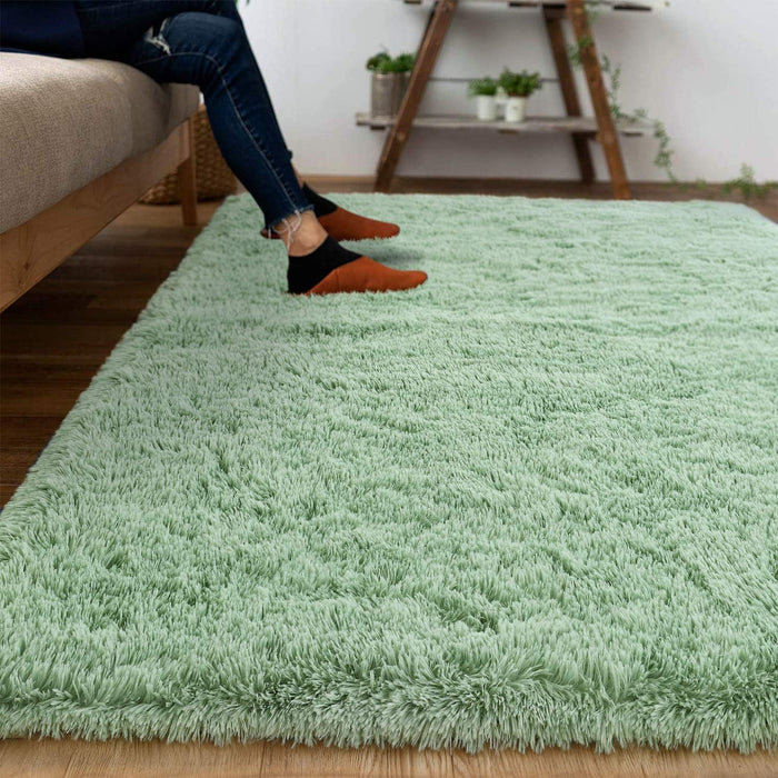 8x10 Sage Green Plush Soft Extra Large Fuzzy Area Rug