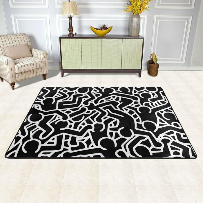 Keith The Art and Dancing Figures Rugs Figure Dancing Carpet Figure Graffiti Area Rug Popular Themed Rug Indoor Home Decoration Mats 5'x 7'