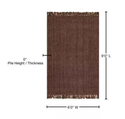 Natura Chunky Loop Jute Chocolate 6 ft. x 9 ft. Area Rug