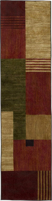 Mohawk Home Alliance Modern Geometric 2' x 8' Area Rug - Red - Perfect for Living Room, Dining Room, Office