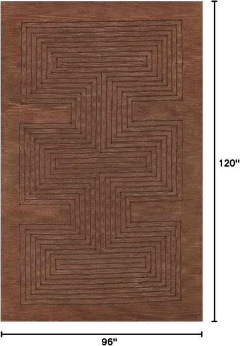 Momeni Simba Wool Hand Tufted Contemporary Indoor Area Rug, Copper