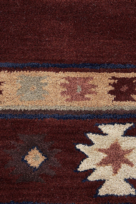 Rizzy Home | SU2009 | Southwest Collection | Wool Area Rug | 3' x 5' | Burgundy/Tan/Sage/Navy/Light Tan Southwest/Tribal