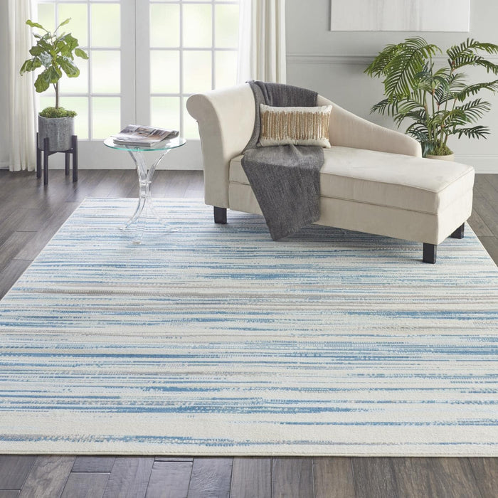 Nourison Jubilant Abstract Blue 7' x 10' Area Rug, Easy Cleaning, Non Shedding, Bed Room, Living Room, Dining Room, Kitchen (7x10)