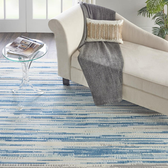 Nourison Jubilant Abstract Blue 7' x 10' Area Rug, Easy Cleaning, Non Shedding, Bed Room, Living Room, Dining Room, Kitchen (7x10)