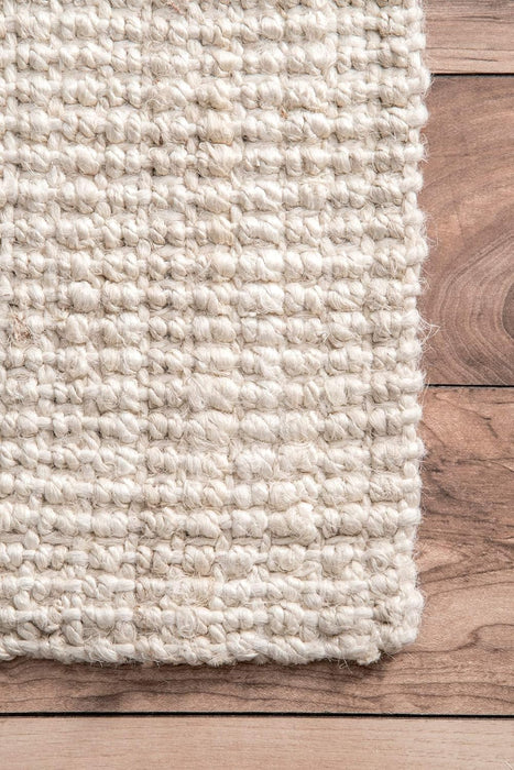 nuLOOM Ashli Solid Farmhouse Jute Area Rug, 6x9, Off-White