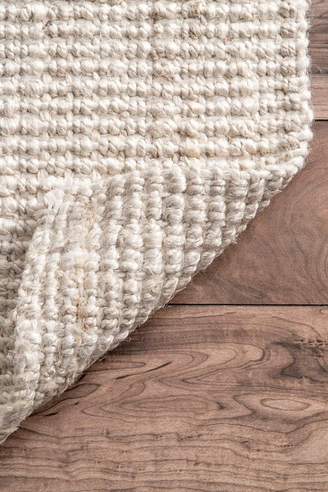 nuLOOM Ashli Solid Farmhouse Jute Area Rug, 6x9, Off-White