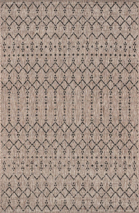 JONATHAN Y SMB108D-8 Ourika Moroccan Geometric Textured Weave Indoor Outdoor Area r.u.g, Bohemian, Rustic, Scandinavian Easy, Bedroom,Kitchen,Backyard,Patio,Non Shedding, Natural/Black, 8 X 10