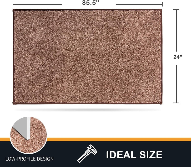 Door Mat 24" x 35.5" Machine Washable Entry Rug Non-Slip Door Mat Welcome