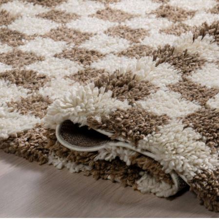 5 ft. x 8 ft. Beige Checkered Shag Adelaide Area Rug By nuLOOM