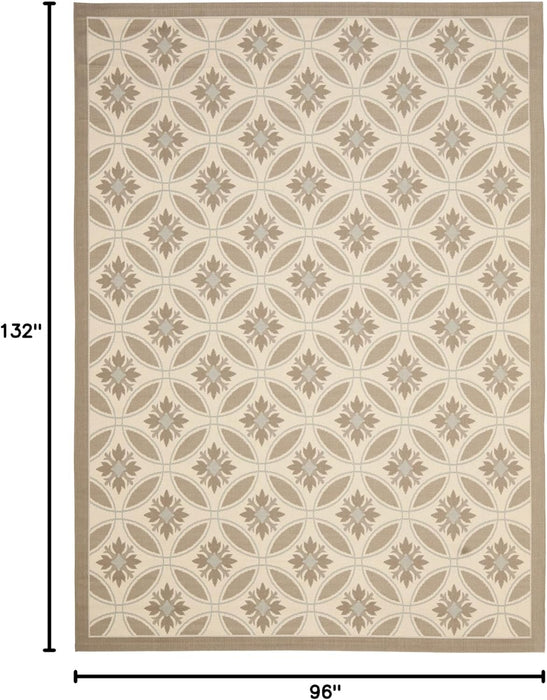 8' x 11' Beige Indoor/ Outdoor Waterproof Easy-Cleaning Patio Backyard Area Rug By SAFAVIEH