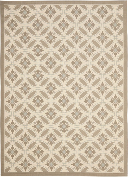 8' x 11' Beige Indoor/ Outdoor Waterproof Easy-Cleaning Patio Backyard Area Rug By SAFAVIEH