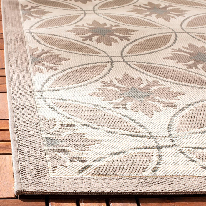 8' x 11' Beige Indoor/ Outdoor Waterproof Easy-Cleaning Patio Backyard Area Rug By SAFAVIEH