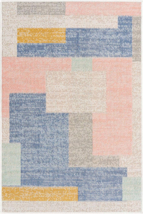 Unique Loom Lotus Collection Area Rug - Momo (2' x 2' 11" Rectangle, Multi/ Light Blue)