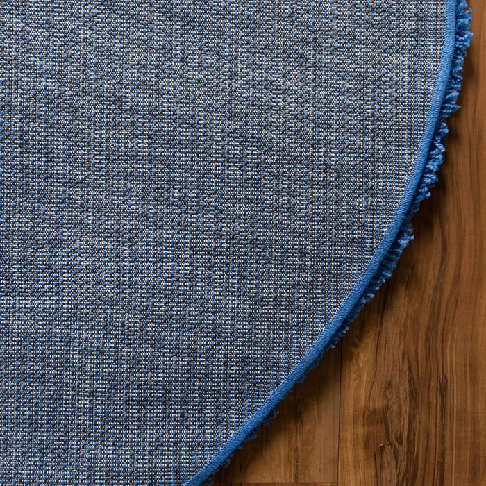 Unique Loom Solid Shag Collection Area Rug (3' 3" Round, Periwinkle Blue)