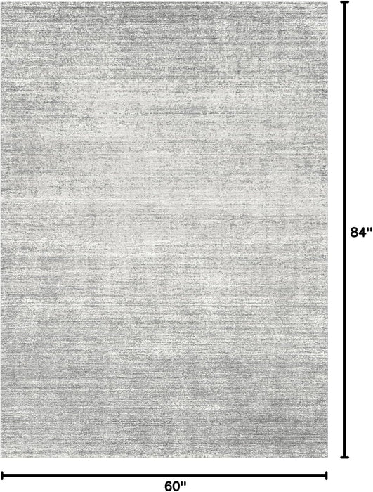 Valenrug Washable Rug - Stain Resistant Area Rugs for Living Room, Non Slip Backing Printed Rugs for Bedroom, Folable Machine Washable Area Rug (Grey, 5'x7')