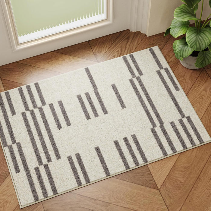 Modern Doormat Entryway Rug Washable Area Rug 2x3, Spill-Proof Surface, Non-Slip Backing, Cozy Soft Faux Wool, Printed Rugs 2x3, Bathroom Rugs, Bedroom Rugs - Miro