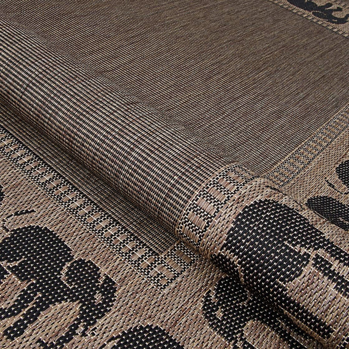 Couristan Recife Elephant Indoor/Outdoor Area Rug, 2'3" x 7'10", Cocoa-Black