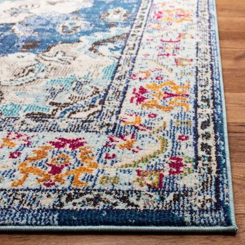 Size 5'1"x7'7" Color Navy/Light Blue MonacoPower Loomed Indoor Rug - Safavieh