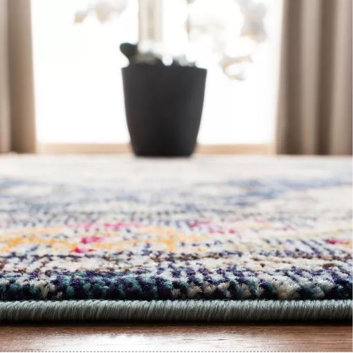 Size 5'1"x7'7" Color Navy/Light Blue MonacoPower Loomed Indoor Rug - Safavieh