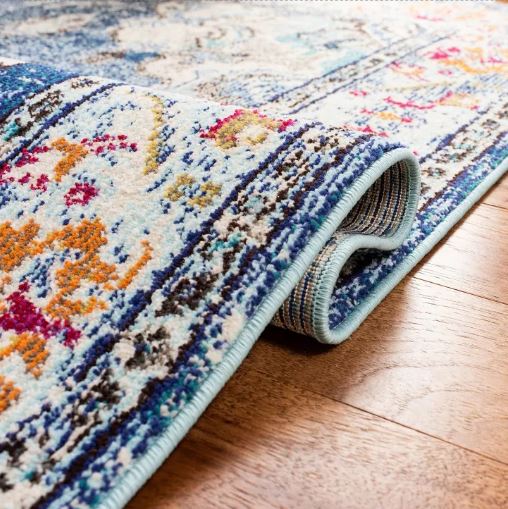 Size 5'1"x7'7" Color Navy/Light Blue MonacoPower Loomed Indoor Rug - Safavieh