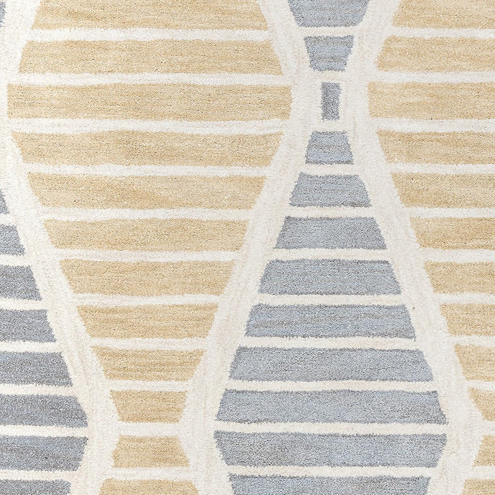 5' x 8' Beige/Ivory/Grey Stripe Rizzy Home Wool Area Rug