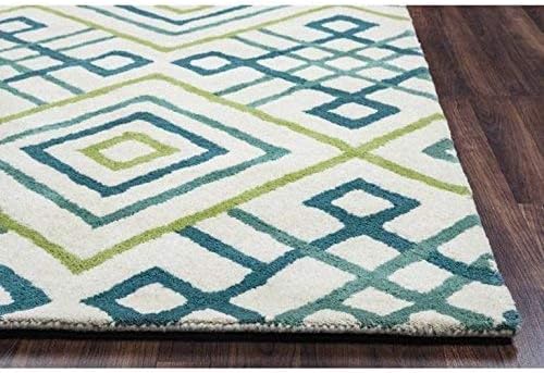 5' x 7' Blue/Gray/Rust/Blue Trellis Bradberry Downs Collection Wool Area Rug by Rizzy Home