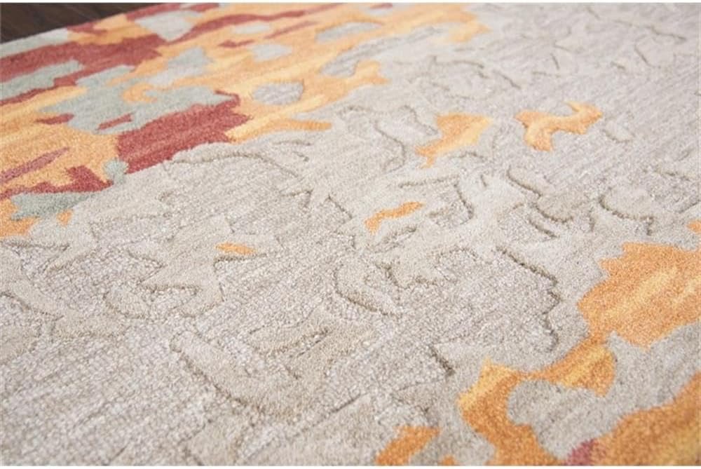 5' x 8' Tan/Gray/Black/Orange/Red/Gold/Aqua Area Rug by Rizzy Home Alora Decor Lapis