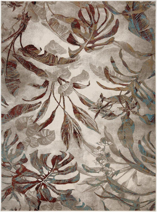 4' 11.8" x 6' 11.5" 5x7 Red Modern Area Rug by AllStar Rugs