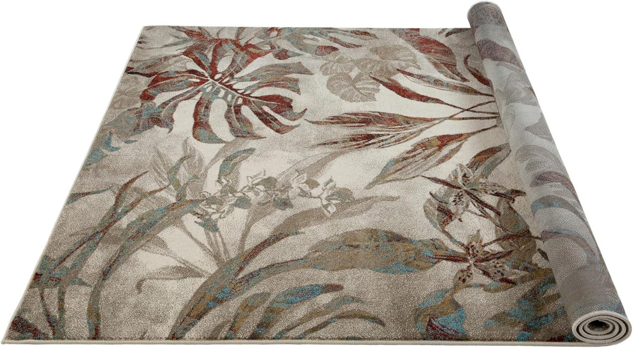 4' 11.8" x 6' 11.5" 5x7 Red Modern Area Rug by AllStar Rugs